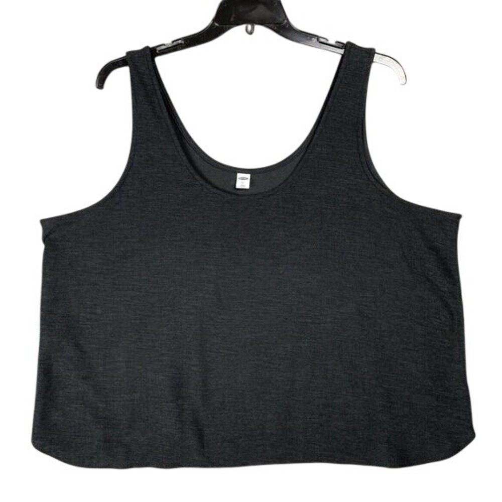Old Navy Shirt Womens XXL Black Crop Tank Top Relaxed Pullover Gym‎ Yoga Studio